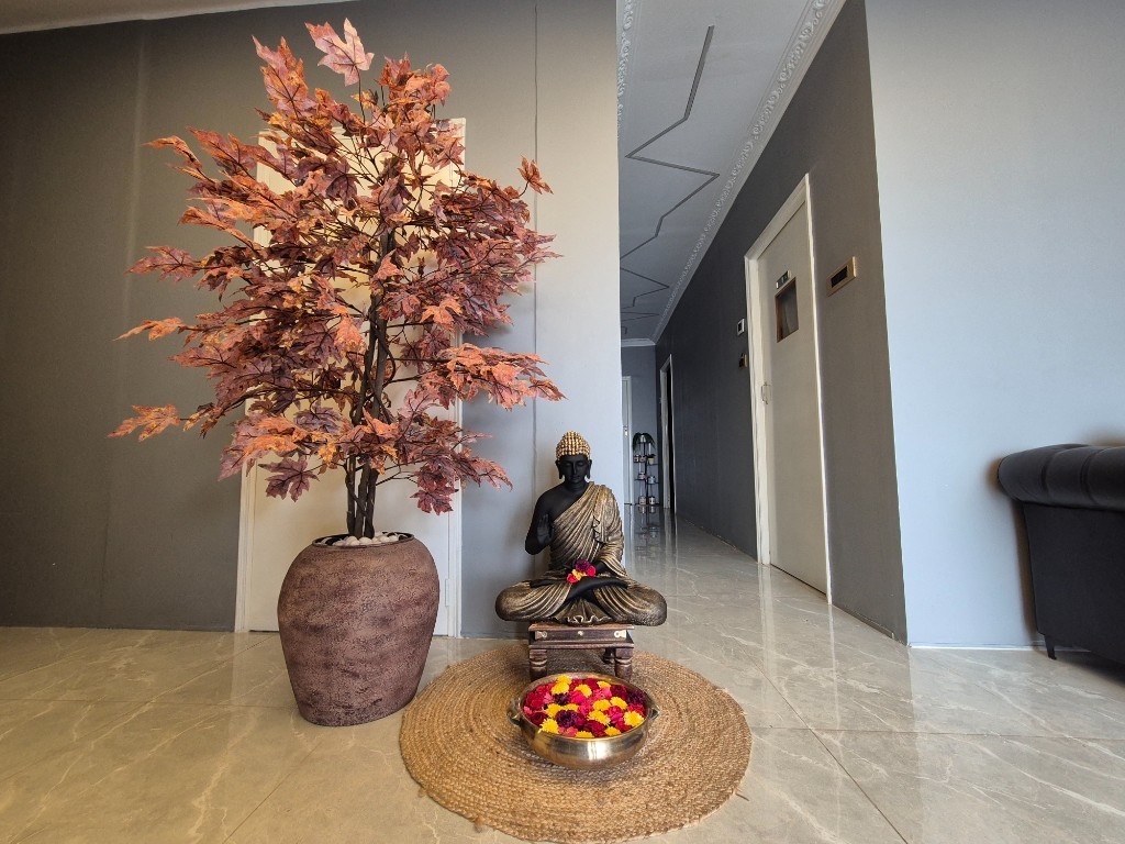 Spa interior with Buddha decor at Zoyo Luxury Spa