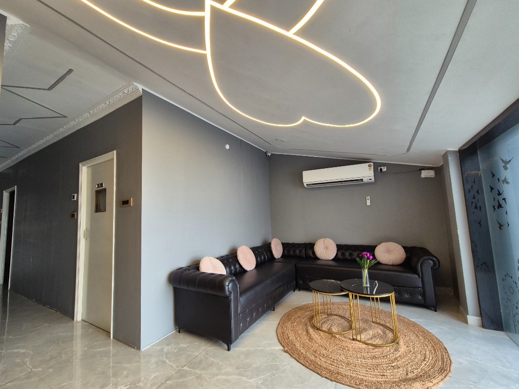 Premium spa lounge seating at Zoyo Luxury Spa, Gachibowli